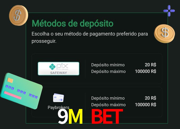 O cassino 9M Bet oferece uma grande variedade de métodos de pagamento